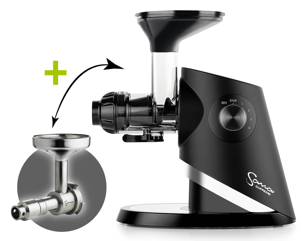 Sana Supreme Juicer 727 black + Sana Oil Extractor 702